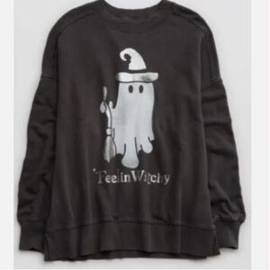Men's Black Witchy Ghost Crewneck Sweater